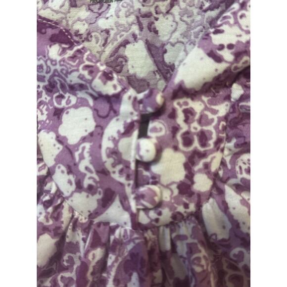 JMS Just My Size 4X Purple Floral Print Top Short Sleeve Stretch Blouse 26W/28W - Picture 3 of 6